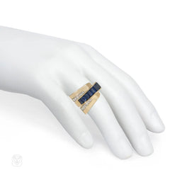 Boucheron Retro gold and diamond flared bypass ring