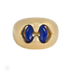 Bulgari gold and lapis torus ring