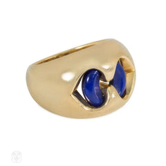 Bulgari gold and lapis torus ring