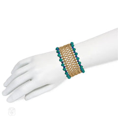 Bulgari Mid-Century gold, turquoise, and lapis bracelet