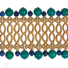 Bulgari Mid-Century gold, turquoise, and lapis bracelet