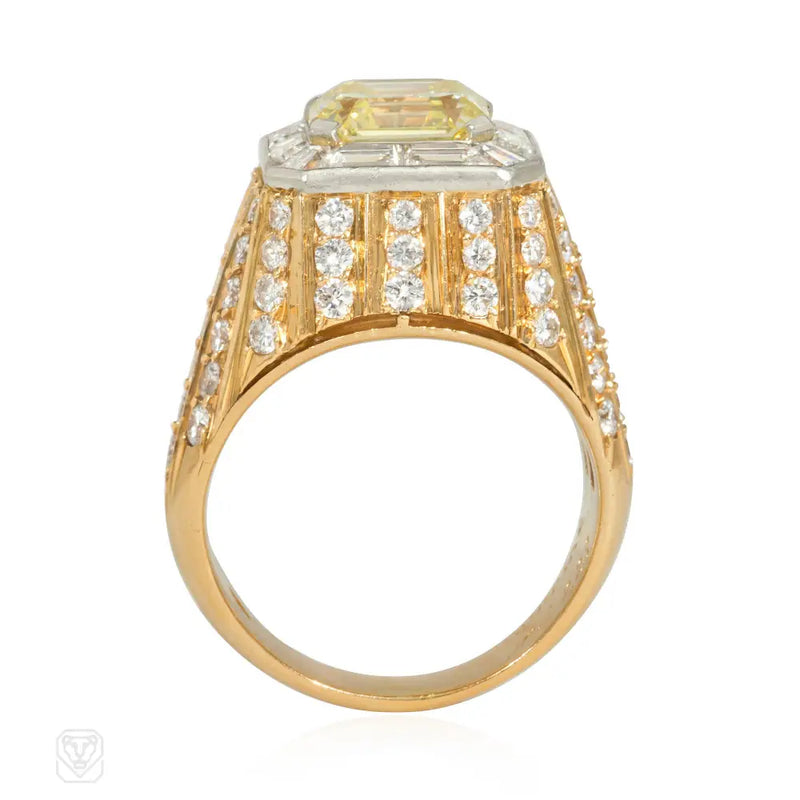 Bulgari Natural Fancy Yellow Diamond Ring