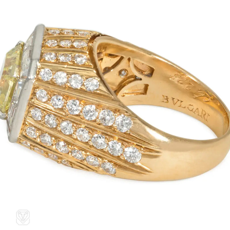 Bulgari Natural Fancy Yellow Diamond Ring