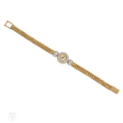 Cartier diamond and gold backwound wristwatch