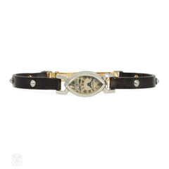 Cartier, France navette-shaped Art Deco watch