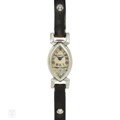 Cartier, France navette-shaped Art Deco watch