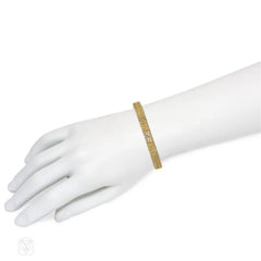 Cartier, France Retro gold box-chain watch bracelet