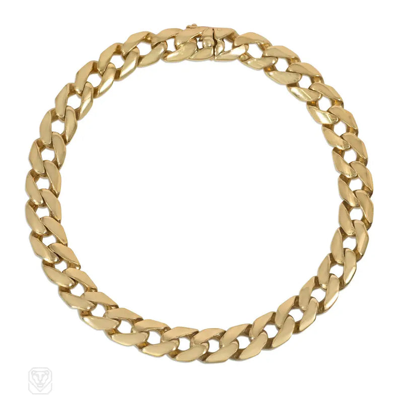 Cartier Paris Mid-Century Convex Curblink Gold Bracelet