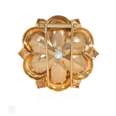 Cartier Retro gold and aquamarine reflections brooch