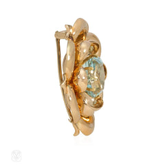 Cartier Retro gold and aquamarine reflections brooch