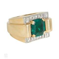 Chaumet, Paris emerald and diamond cocktail ring