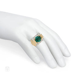 Chaumet, Paris emerald and diamond cocktail ring