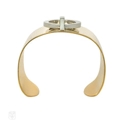 Dinh Van for Cartier two-color gold kinetic hoop bracelet