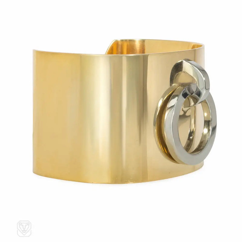 Dinh Van For Cartier Two-Color Gold Kinetic Hoop Bracelet