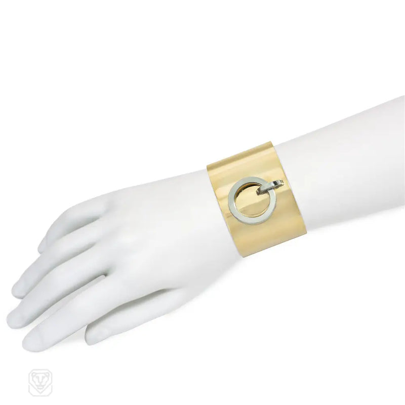 Dinh Van For Cartier Two-Color Gold Kinetic Hoop Bracelet