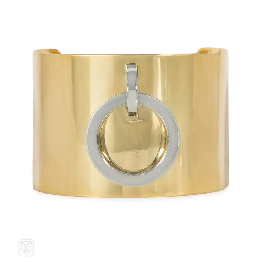 Dinh Van For Cartier Two-Color Gold Kinetic Hoop Bracelet