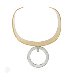 Dinh Van for Cartier two-color gold kinetic hoop bracelet