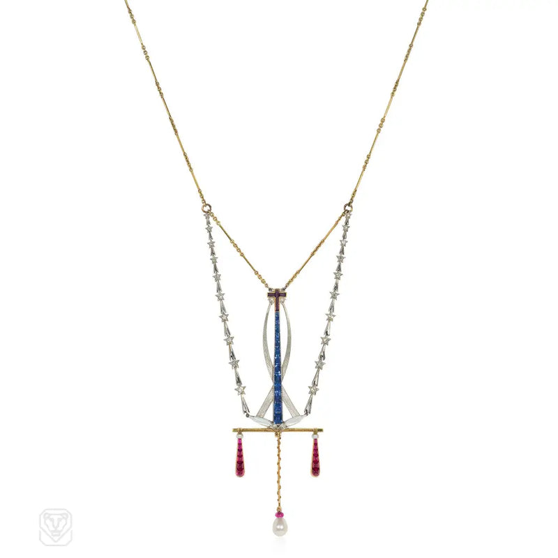 Edwardian Multi-Gemset Masonic Necklace