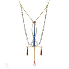 Edwardian multi-gemset Masonic necklace