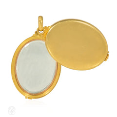 French antique gold mirror pendant