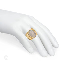 French chalcedony signet ring