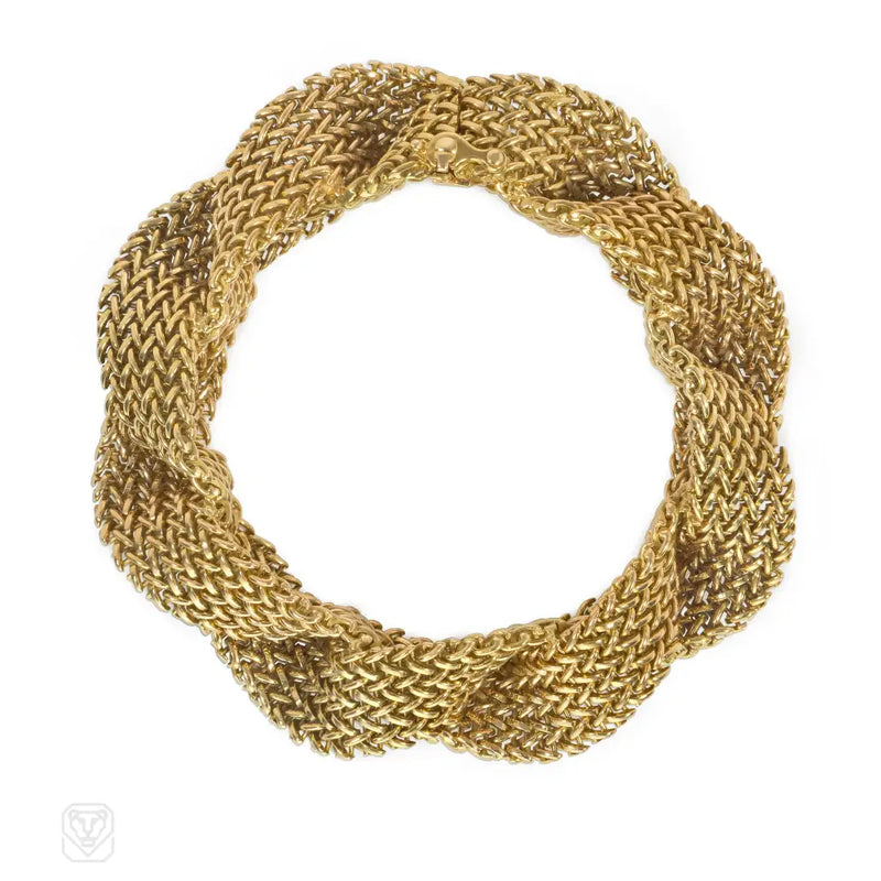 French Retro Braided Gold Bracelet