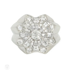 French Retro star-shaped diamond cocktail ring