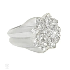 French Retro star-shaped diamond cocktail ring