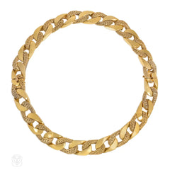 Georges Lenfant gold curb link necklace, convertible to bracelets