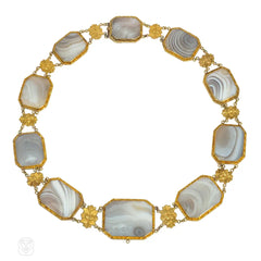 Georgian gold and agate necklace