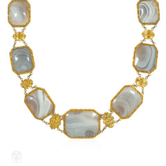 Georgian gold and agate necklace