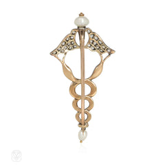 Giuliano antique caduceus brooch