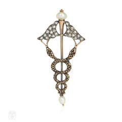 Giuliano antique caduceus brooch