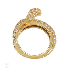 Gold and diamond poseable snake ring