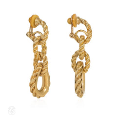 Hermès ropetwist gold pendant earrings