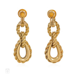 Hermès ropetwist gold pendant earrings