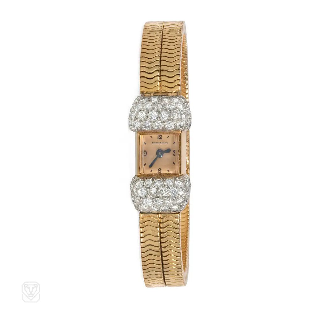 Jaeger LeCoultre Retro gold and diamond backwinder watch – Kentshire