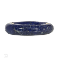 Lapis and gold bangle bracelet