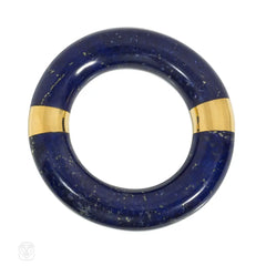 Lapis and gold bangle bracelet