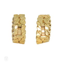 M. Gerard French gold and diamond hoop earrings