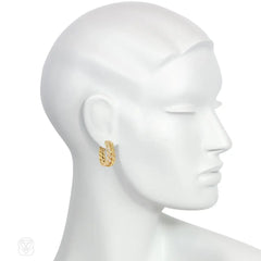 M. Gerard French gold and diamond hoop earrings