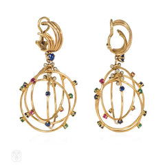 Mellerio Paris gem-set, poseable pendant hoop earring