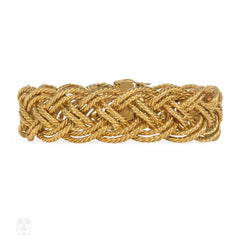 Mid-Century Boucheron woven gold rope bracelet