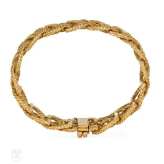 Mid-Century Boucheron woven gold rope bracelet