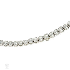 Mid-Century diamond and platinum rivière necklace