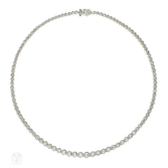 Mid-Century diamond and platinum rivière necklace