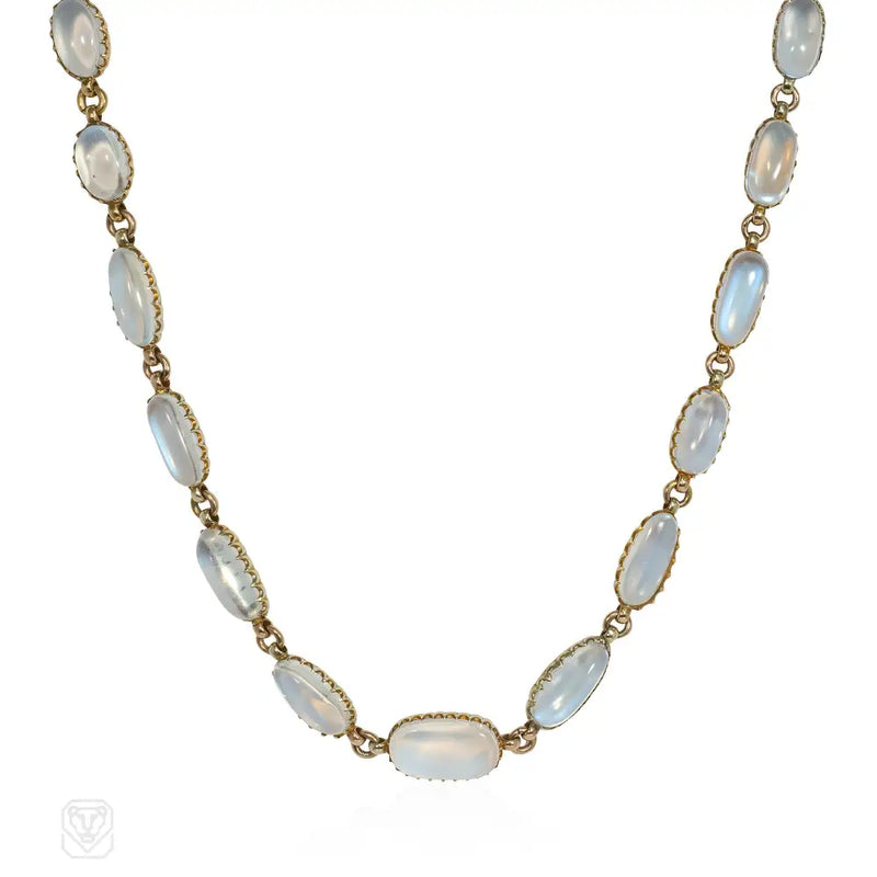 Moonstone And Gold Rivière Necklace