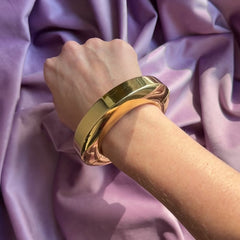 Modernist gold elliptical bracelet, Tännler