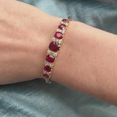 Antique spinel and diamond bracelet