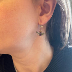 Antique gemset insect earrings